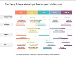 Five yearly software developer roadmap with milestones