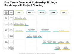 Five yearly teamwork partnership strategy roadmap with project planning