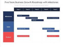 Five Years Business Growth Roadmap With Milestones