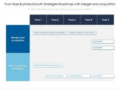 Five Years Business Growth Strategies Roadmap With Merger And Acquisition