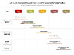 Five years business process improvement roadmap for organization