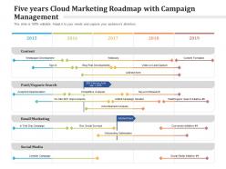 Five years cloud marketing roadmap with campaign management