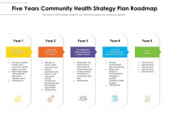 Five years community health strategy plan roadmap