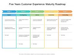 Five years customer experience maturity roadmap