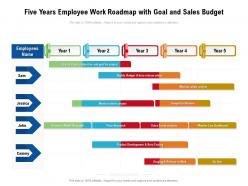 Five years employee work roadmap with goal and sales budget