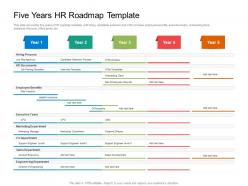 Five years hr roadmap timeline powerpoint template