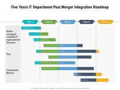 Five years it department post merger integration roadmap
