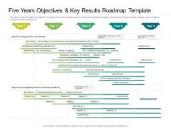 Five years objectives and key results roadmap timeline powerpoint template