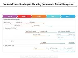 Five years product branding and marketing roadmap with channel management