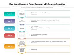 Five years research paper roadmap with sources selection