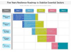 Five years resilience roadmap to stabilize essential sectors
