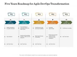 Five years roadmap for agile devops transformation