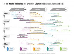 Five years roadmap for efficient digital business establishment