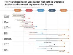 Five Years Roadmap Of Organization Highlighting Enterprise Architecture Framework Implementation Purpose