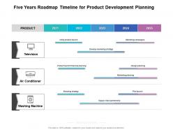 Five years roadmap timeline for product development planning