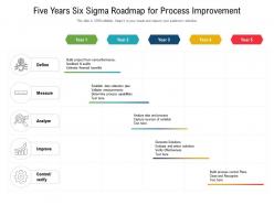 Five years six sigma roadmap for process improvement