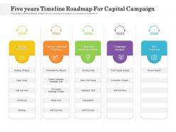 Five Years Timeline Roadmap For Capital Campaign