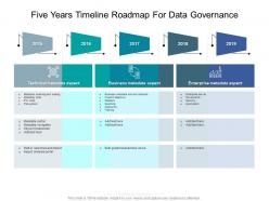 Five years timeline roadmap for data governance
