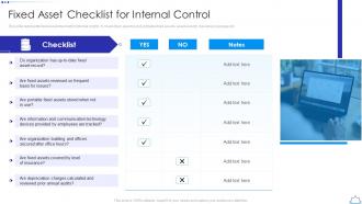 Fixed Asset Checklist For Internal Control Implementing Fixed Asset Management