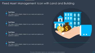 Fixed Asset Management Icon With Land And Building