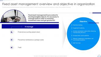 Fixed Asset Management Overview And Objective In Organization Comparison