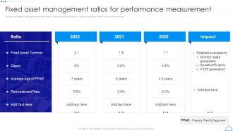 Fixed Asset Management Ratios For Performance Measurement Comparison