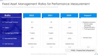 Fixed Asset Management Ratios For Performance Measurement