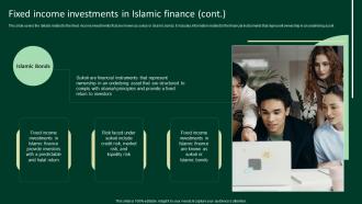 Fixed Income Investments In Islamic Finance A Complete Understanding Fin SS V Editable Appealing