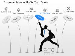 Fj business man with six text boxes powerpoint template