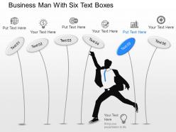 Fj business man with six text boxes powerpoint template