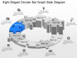 Fj eight staged circular bar graph style diagram powerpoint template