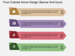 Fj four colored arrow design banner and icons flat powerpoint design