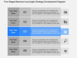 Fk five staged banners icons agile strategy development diagram powerpoint template