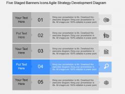 Fk five staged banners icons agile strategy development diagram powerpoint template