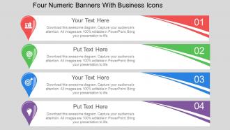 Fk four numeric banners with business icons flat powerpoint design
