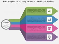 Fk four staged one to many arrows with financial symbols flat powerpoint design