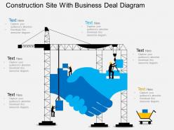 Fl construction site with business deal diagram flat powerpoint design