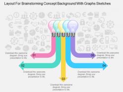 Fl layout for brainstorming concept background with graphs sketches powerpoint template