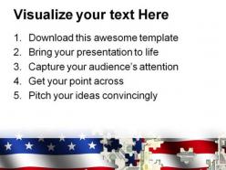 Flag and dollar puzzle shapes americana powerpoint templates and powerpoint backgrounds 0111