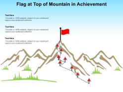 Flag at top of mountain in achievement