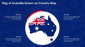 Flag Of Australia Drawn On Country Map