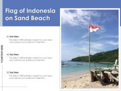 Flag of indonesia on sand beach
