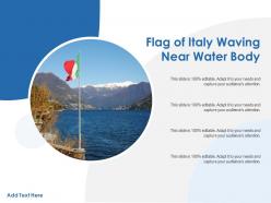 Flag of italy waving near water body