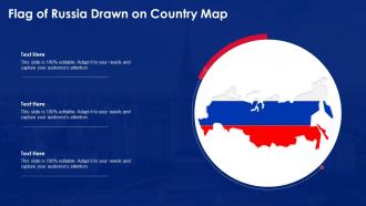 Flag Of Russia Drawn On Country Map