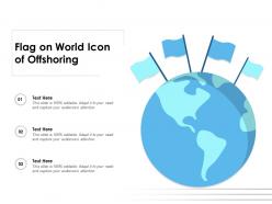 Flag on world icon of offshoring