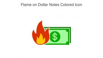 Flame On Dollar Notes Colored Icon In Powerpoint Pptx Png And Editable Eps Format