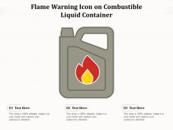 Flame warning icon on combustible liquid container