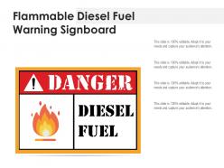 Flammable diesel fuel warning signboard