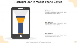 Flashlight icon in mobile phone device