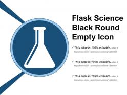 Flask science black round empty icon